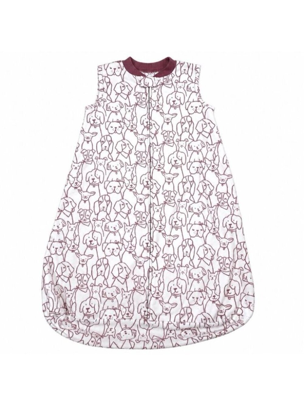 Carters Fleece Zip Puppies Dogs Sleep Sack Girls Size M 6-9 Months White & Pink